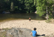 Ny sandstrand ved Fiskåvann