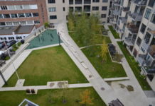 En atriumshage og to takhager i Trondheimsveien